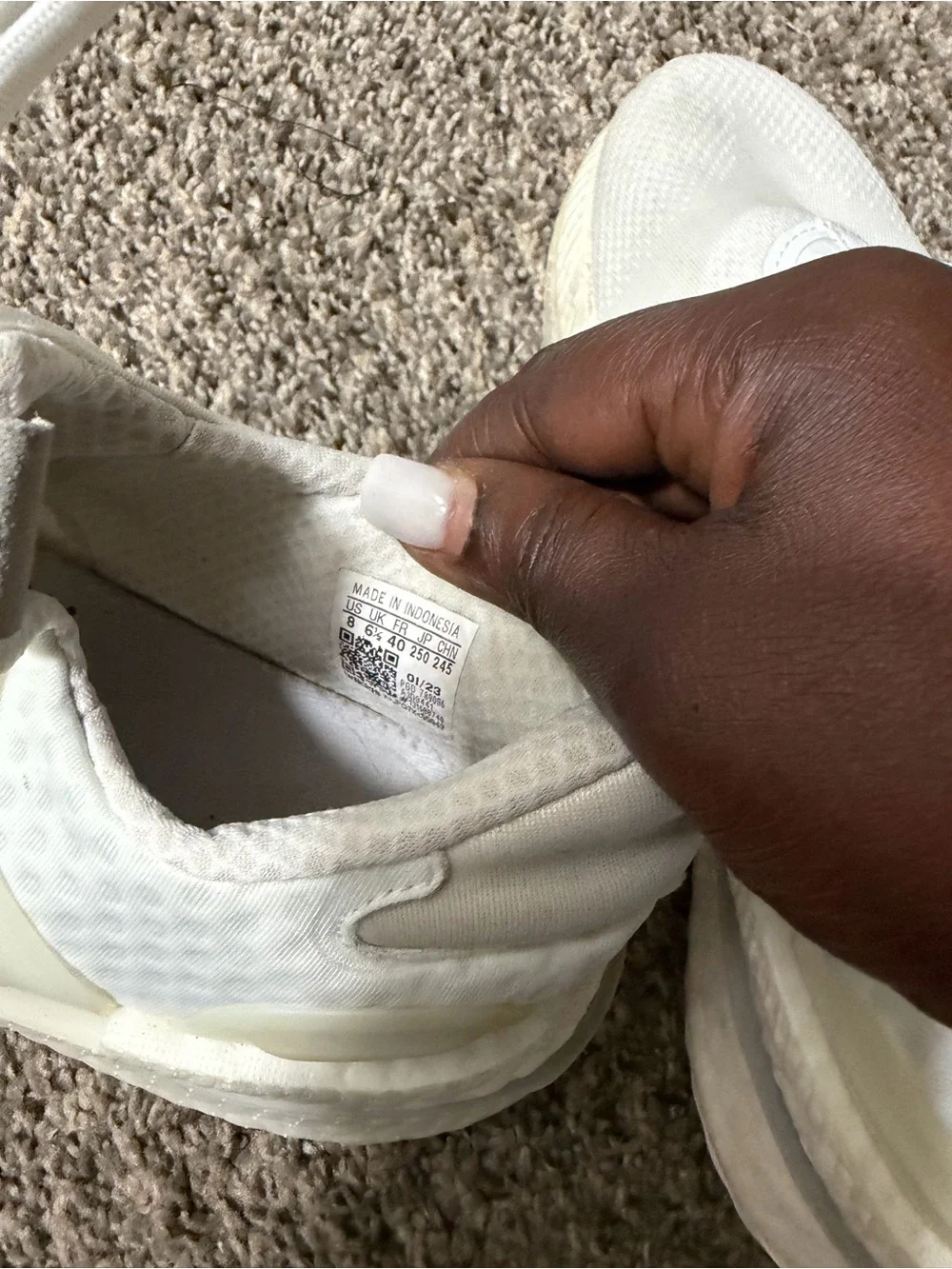 adidas Men's White Cream Lace-Up Sneakers